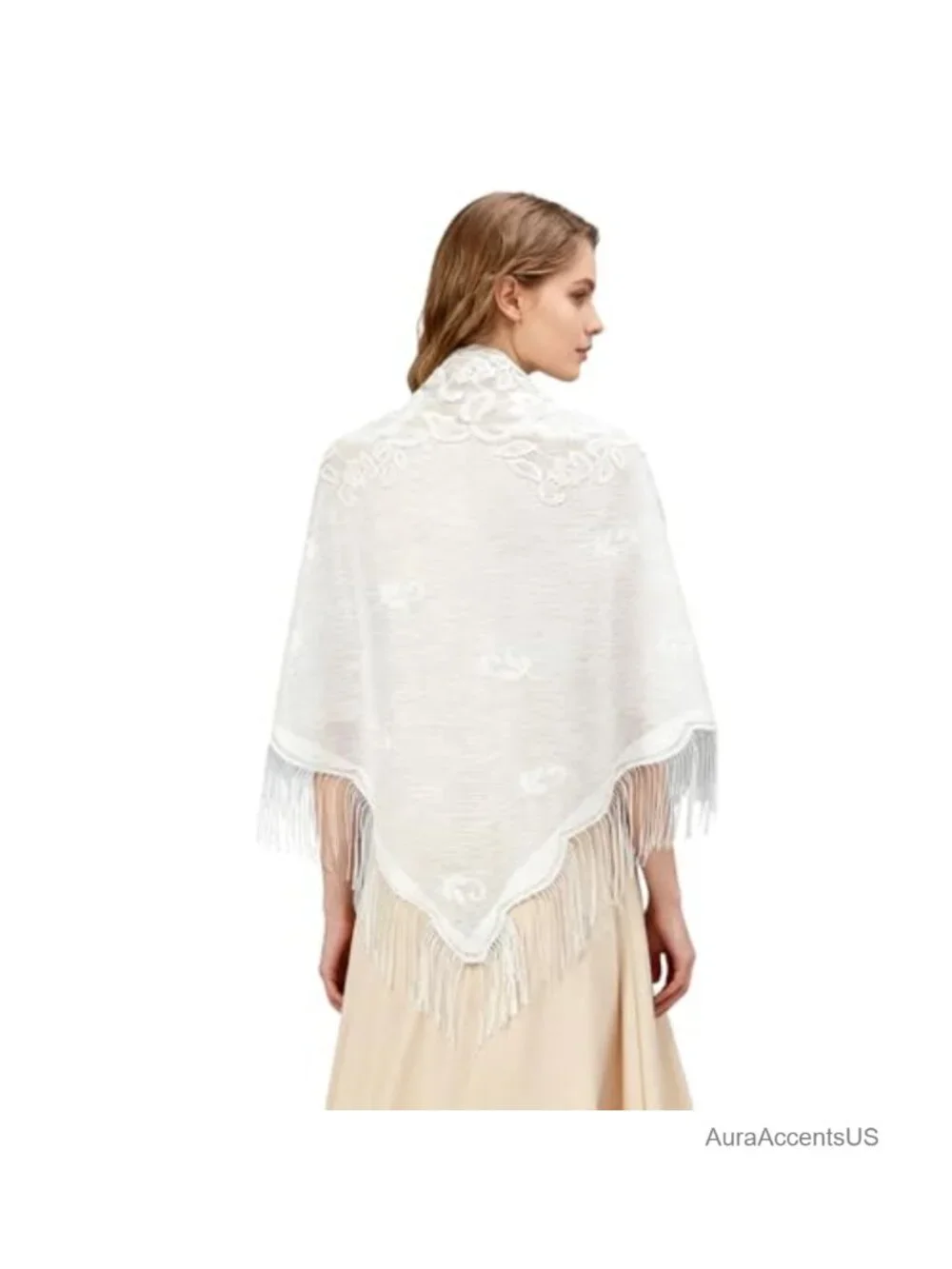 Women's Lightweight Tassel Triangle Shawl Wrap Pashmina 100% Polyester